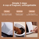 KONKA KCF-CS2 Coffee Maker 300ml Home Small Portable Coffee Machine with Coffee Cup - Deep Coffee