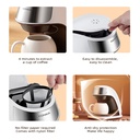 KONKA KCF-CS2 Coffee Maker 300ml Home Small Portable Coffee Machine with Coffee Cup - Deep Coffee