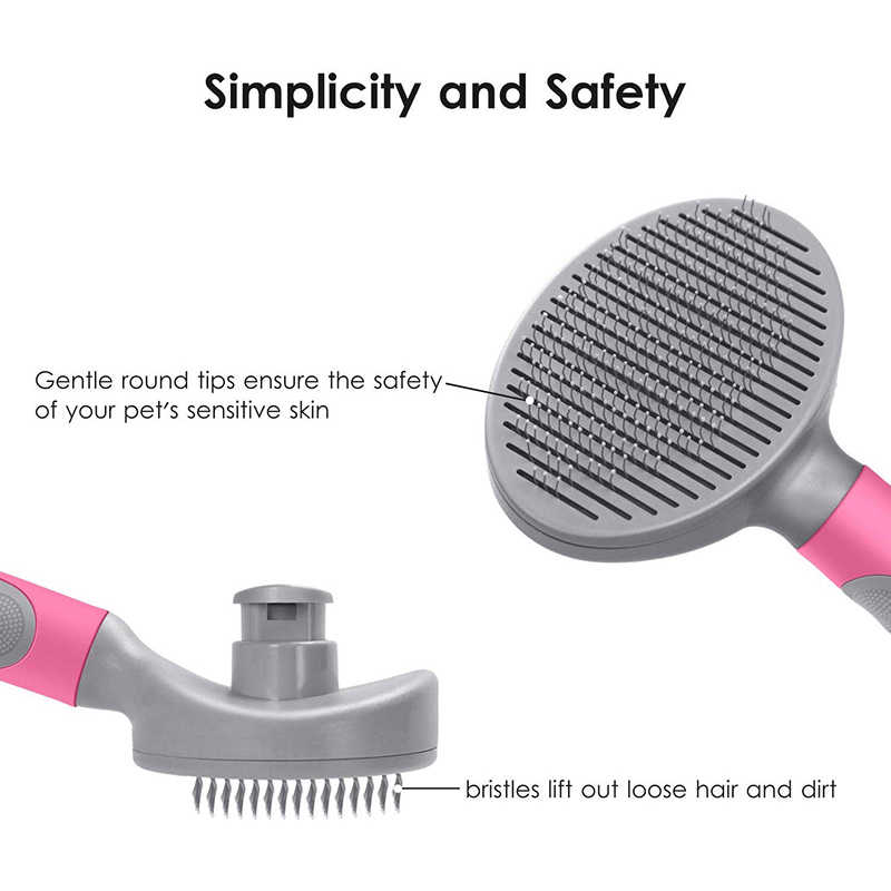 Benepaw Efficient Self Cleaning Slicker Pet Grooming Brush For Small Large Dogs Cats Comfortable Safe Anti-slip Comb For Pets