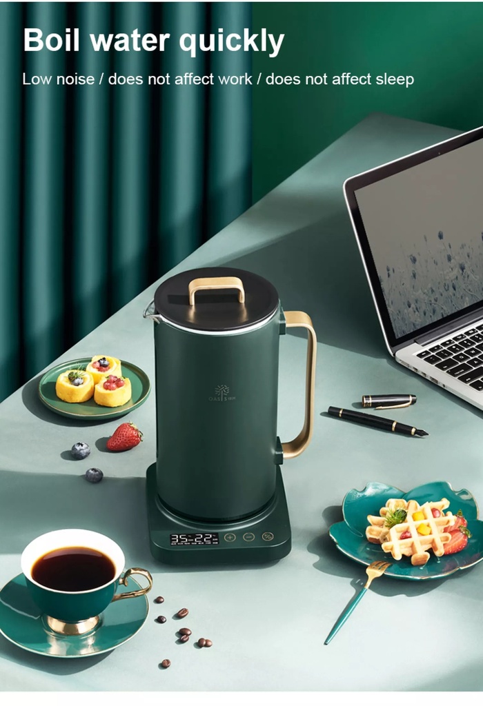 Electric Kettle Smart Thermo pot Glass Health Pot Household Teapot with temperature display Model: OLOEY G-16