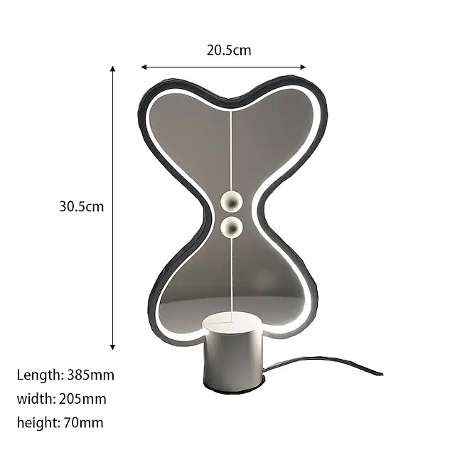 Balance LED Table Lamp Smart Lampara Magnetic Mid-air Switch USB Creative Bedroom Bedside Night Light Double Heart Colorful Gift