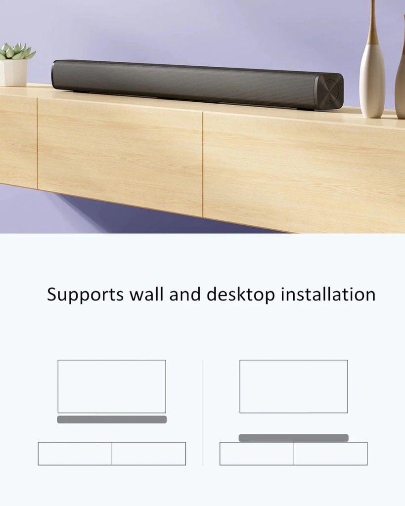 Xiaomi Redmi TV Soundbar - MDZ-34-DA Bluetooth 5.0 30W Stereo Speaker Aux 3.5mm S/PDIF Cable Black