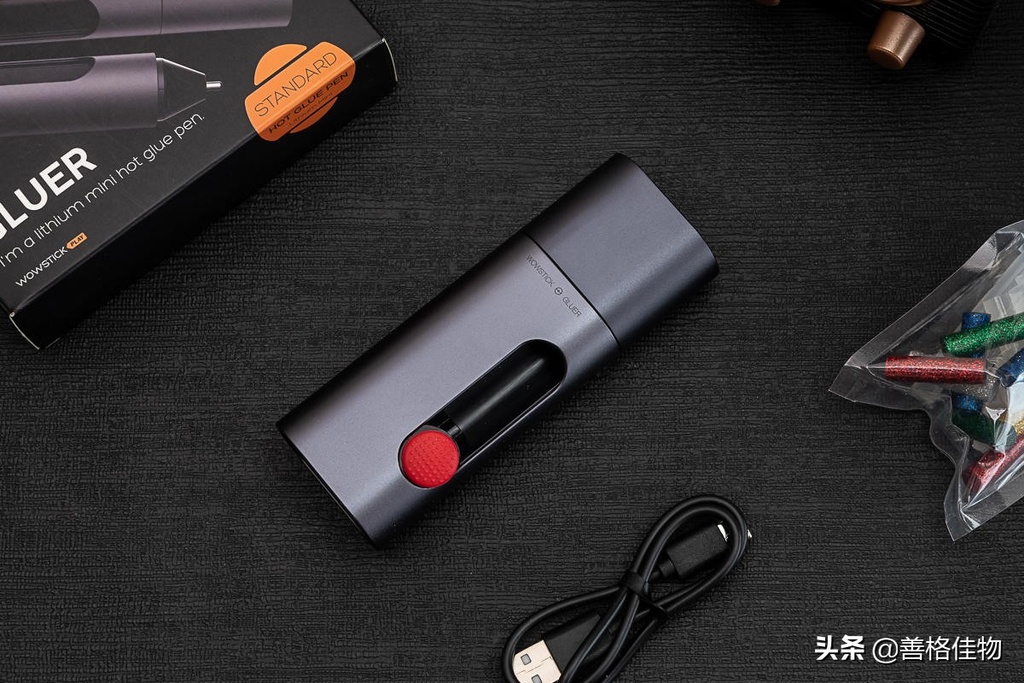 Wowstick Gluer Wireless Electric Hot Melt Adhesive 2000mAh Type-C Rechargeable Battery Piece DIY Craft Glue W / 20pcs Glue Sticks