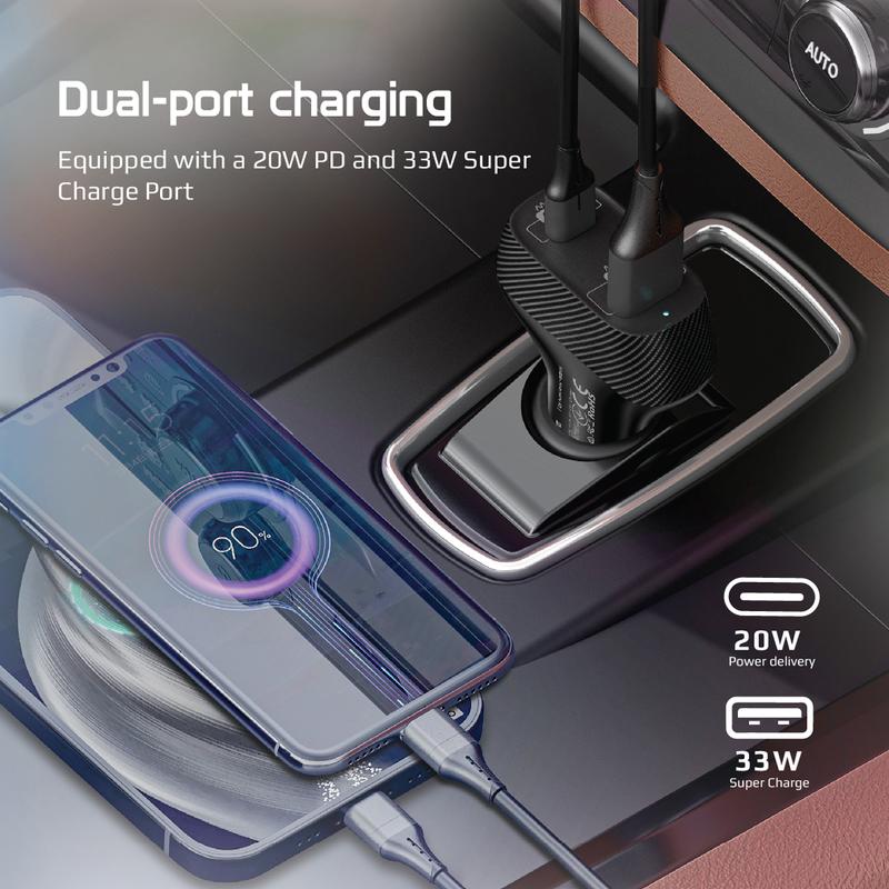 Promate DriveGear-33W High Speed Dual USB Car Charger