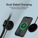Promate 3 in 1 Ultra-Slim Wireless Charger with 15W Magnetic Charging (Airpods & iPhone) & 2.5W Watch Charger - Model: MagCord-Trio