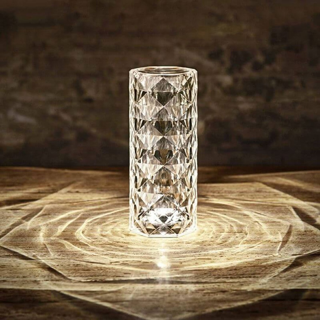Rose Diamond  | RGB | Table Lamp With Remote Control and | USB | Charging Cable