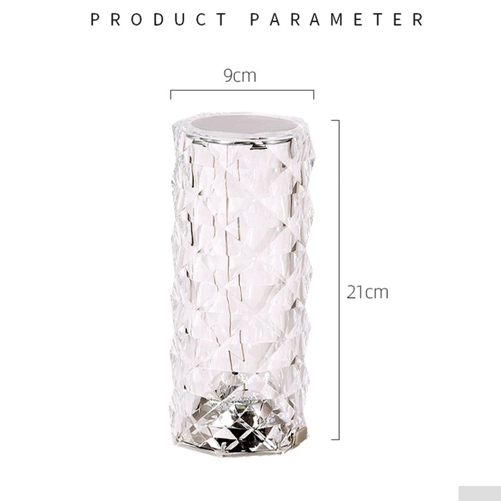 Rose Diamond  | RGB | Table Lamp With Remote Control and | USB | Charging Cable