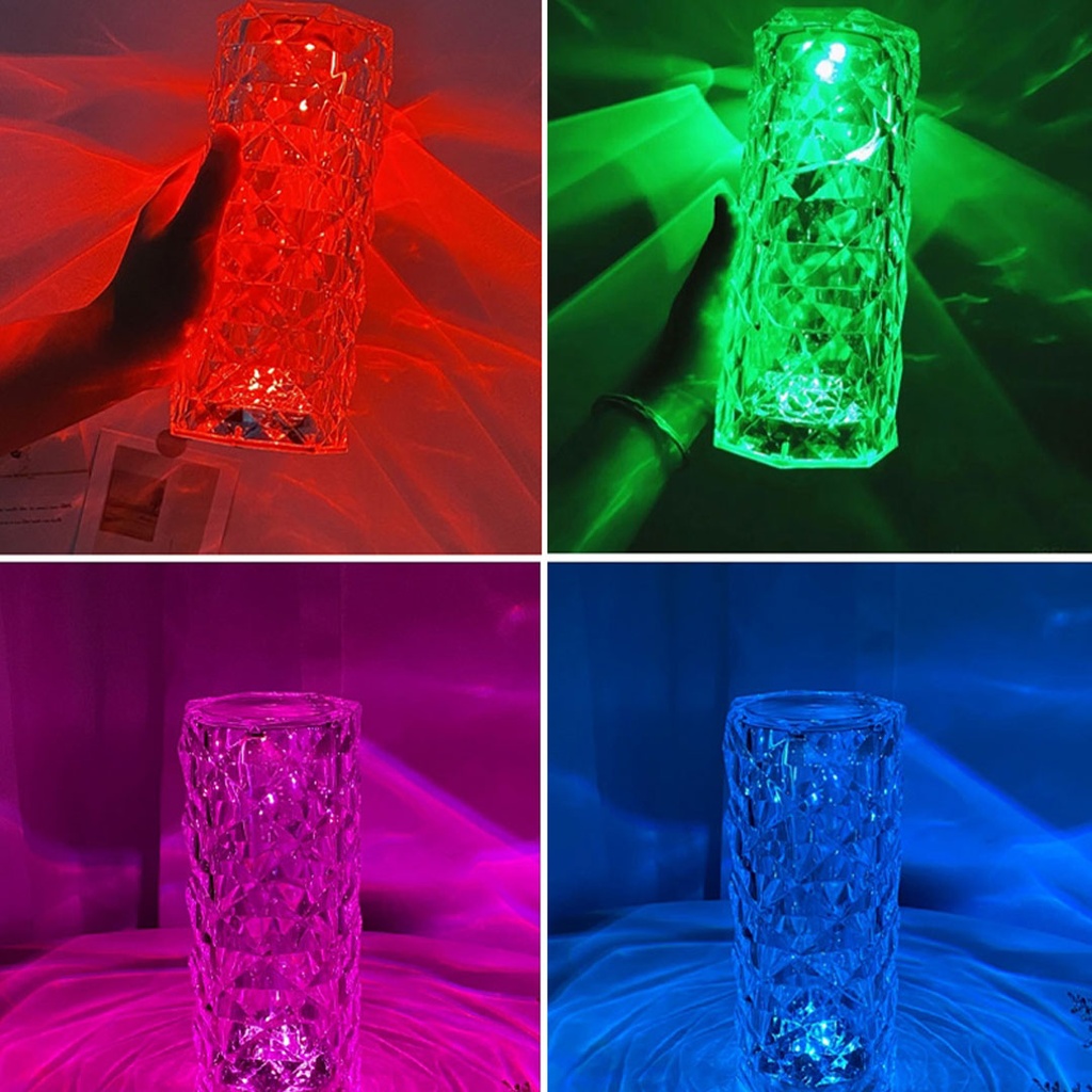 Rose Diamond  | RGB | Table Lamp With Remote Control and | USB | Charging Cable