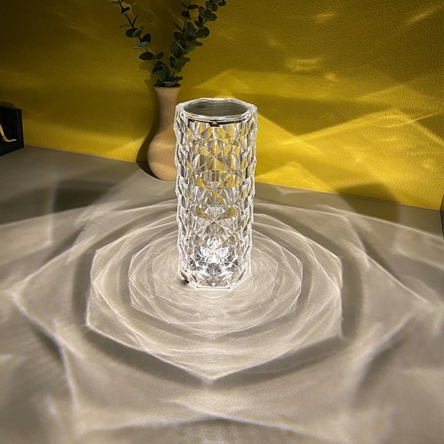 Rose Diamond  | RGB | Table Lamp With Remote Control and | USB | Charging Cable