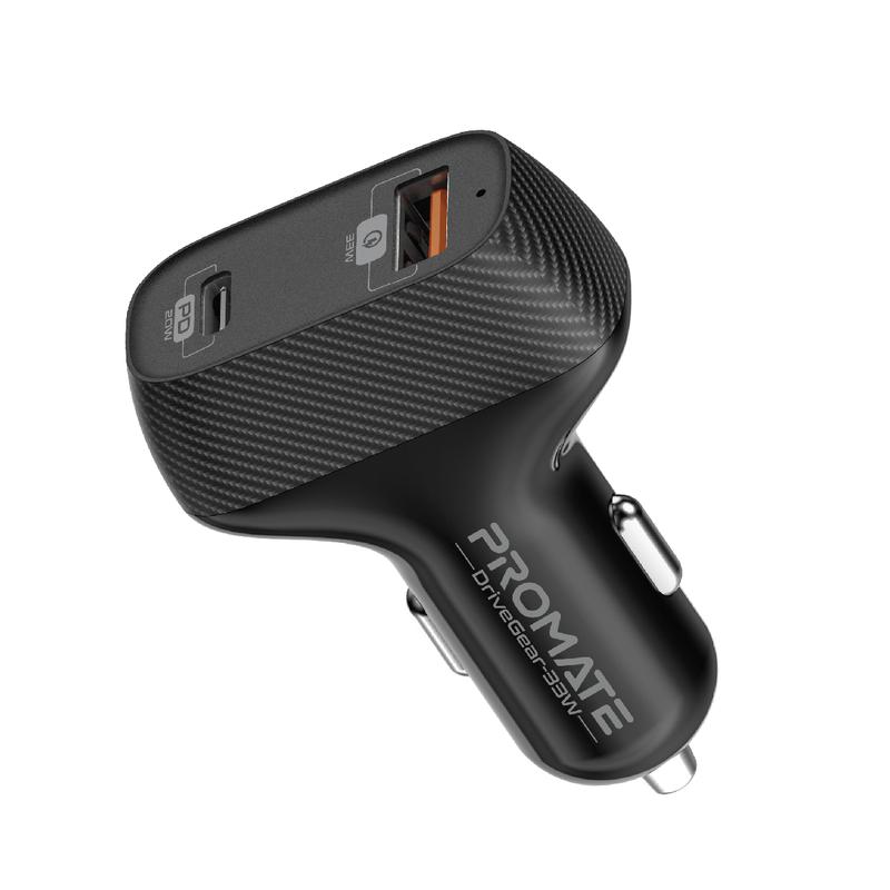 Promate Bundle For iPhone User's 6 in 1 | Lightning Cable 20W | Lightning Connector Mono Earphone | Universal Power-Plug 18W | Car Charger Dual USB 33W | Mage Safe Wireless Power-Bank  22.5W | RFID Blocking Leatherette Travel Organizer