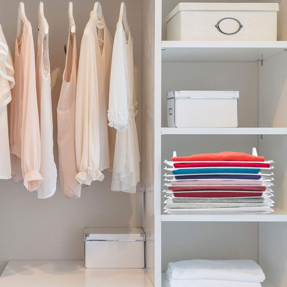 EZSTAX Closet Organizer and Shirt Folder | Regular Size, 10-Pack