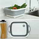 Multi-function 3-in-1 Collapsible Cutting Board Foldable Food Strainers,Drain Basket,Folding Drain Basket, Folding Chopping Board for Kitchen