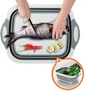 Multi-function 3-in-1 Collapsible Cutting Board Foldable Food Strainers,Drain Basket,Folding Drain Basket, Folding Chopping Board for Kitchen