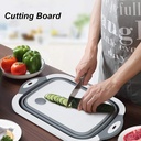 Multi-function 3-in-1 Collapsible Cutting Board Foldable Food Strainers,Drain Basket,Folding Drain Basket, Folding Chopping Board for Kitchen