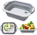 Multi-function 3-in-1 Collapsible Cutting Board Foldable Food Strainers,Drain Basket,Folding Drain Basket, Folding Chopping Board for Kitchen