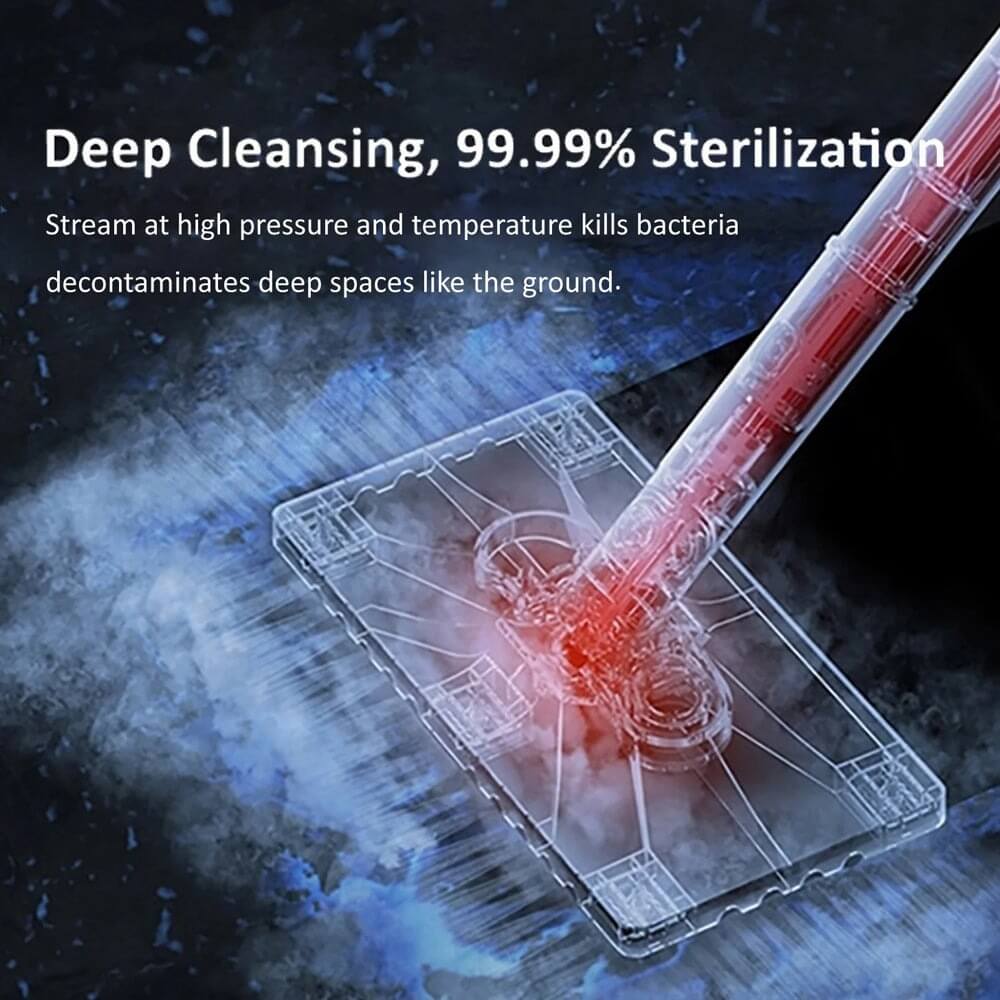 Deerma ZQ610 Multi-function Steam Cleaner with 5 Brush Heads 1300W Lightweight Steam Glass Scraper | 99.99% Sterilization - White