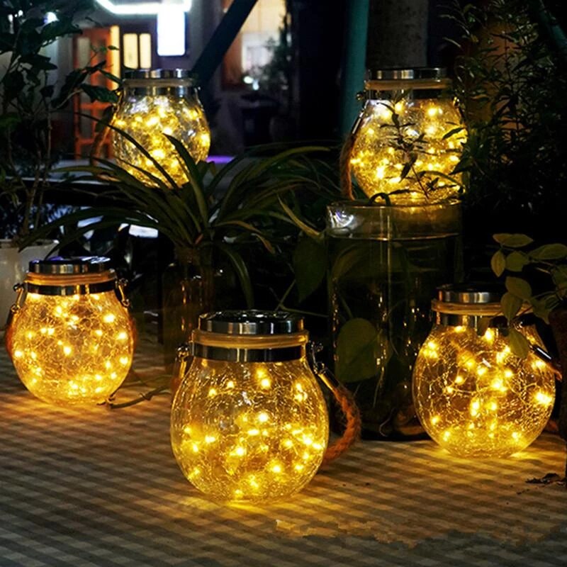 Solar Energy Glass Bottle Pendent Lamp | IP55 | Waterproof Outdoor Garden Decoration Light