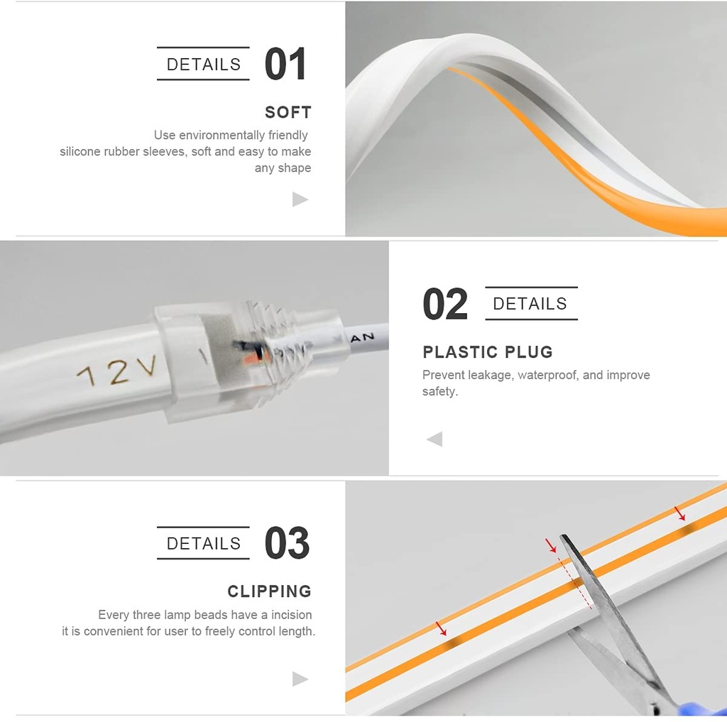 Silicone Neon Flex Waterproof | IP65 - IP67 | LED Flexible Strip | LED | Light Tube | 5 | METER - WHITE