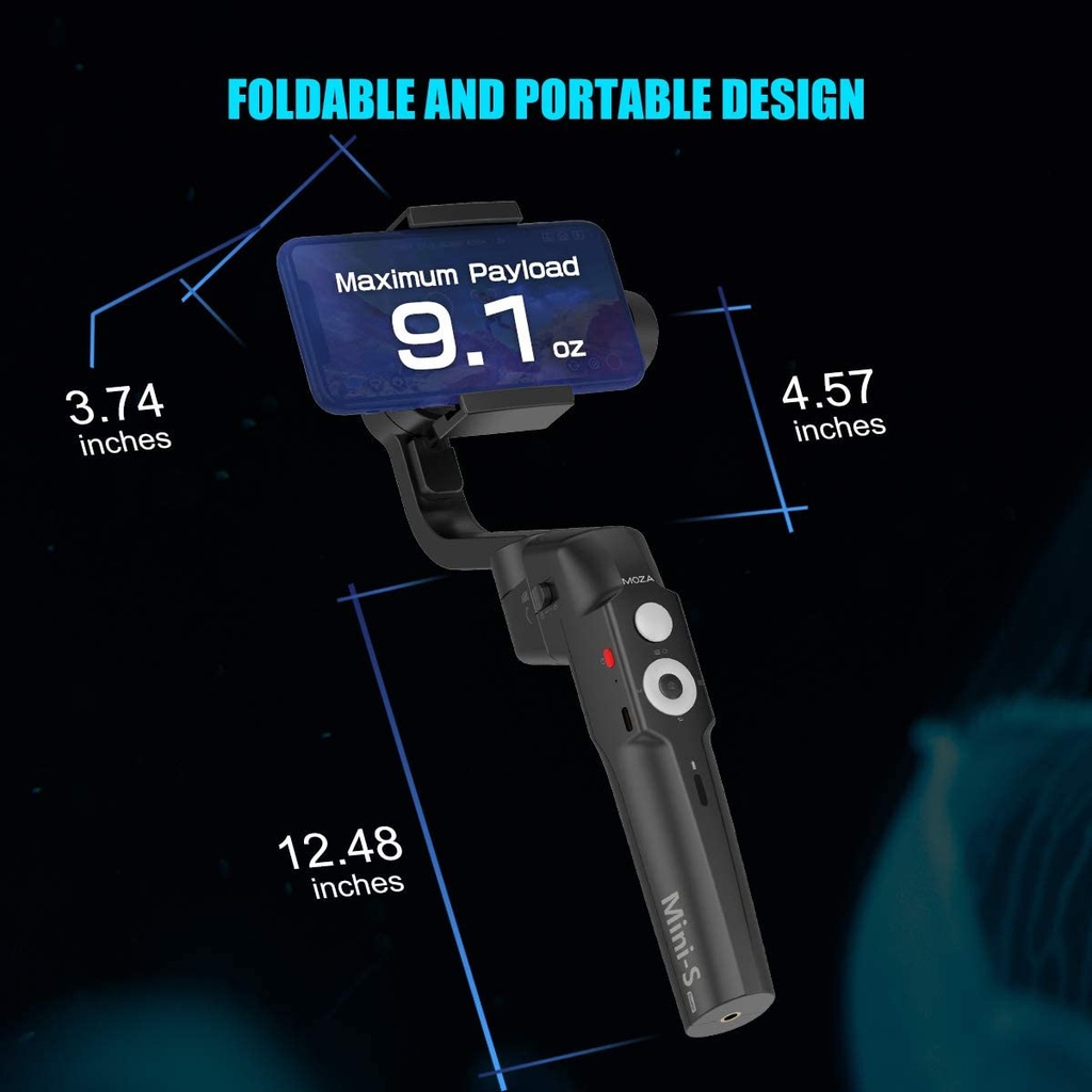 MOZA Mini S Foldable 3-Axis Handheld Gimbal Stabilizer (Black)