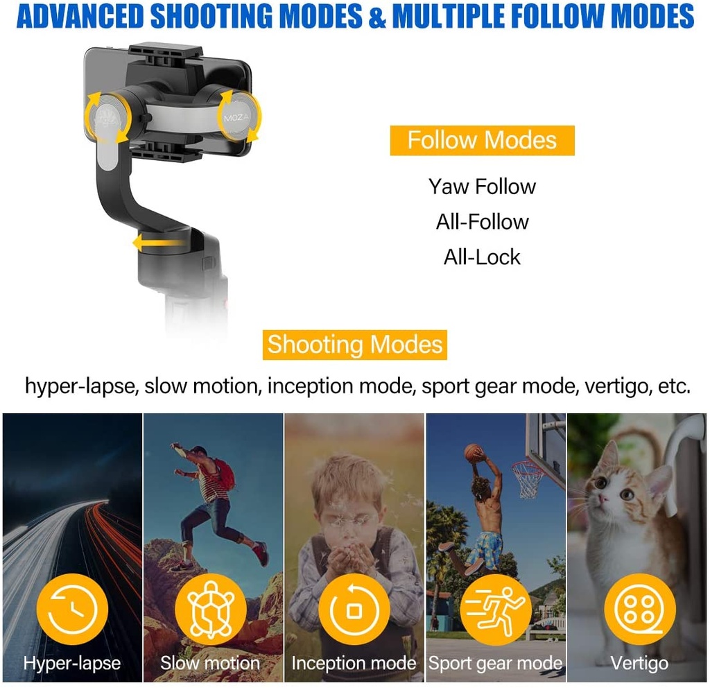 MOZA Mini S Foldable 3-Axis Handheld Gimbal Stabilizer (Black)