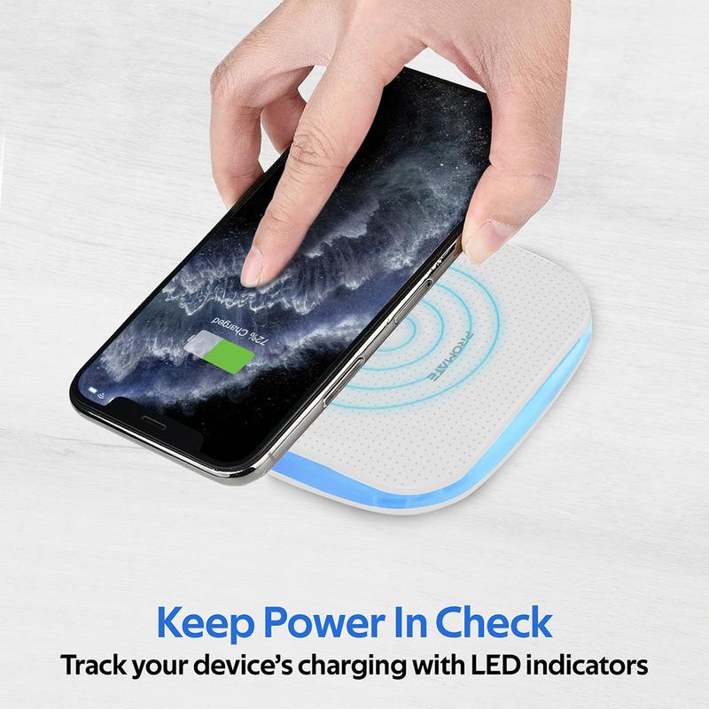 PROMATE AuraPad-4 | 10W | Sleek Design Wireless Charging Pad