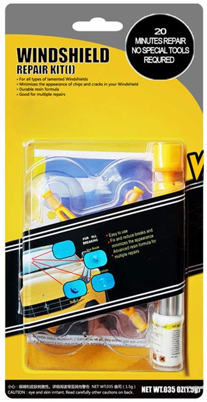 Car Windshield Repair Kit, Windshield Crack Repair Tools Kit for Fix Auto Glass Windshield Crack Chip Scratch