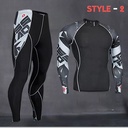 Functional Polyester Fiber Thermal Sportswear Velvet Warm Hot-Dry Technology Fitness Sport Suit
