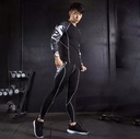 Functional Polyester Fiber Thermal Sportswear Velvet Warm Hot-Dry Technology Fitness Sport Suit
