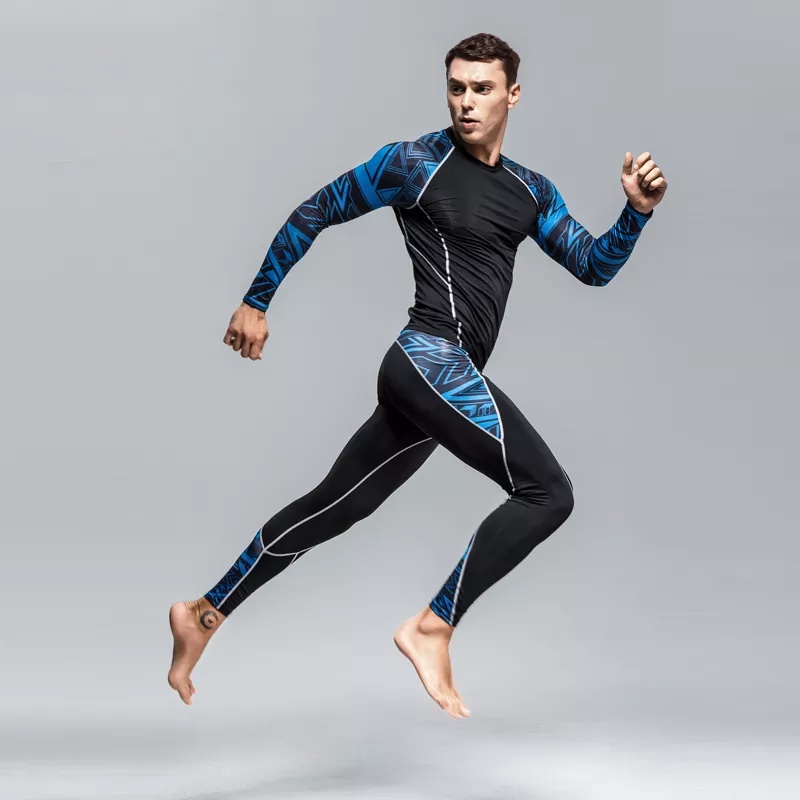 Functional Polyester Fiber Thermal Sportswear Velvet Warm Hot-Dry Technology Fitness Sport Suit