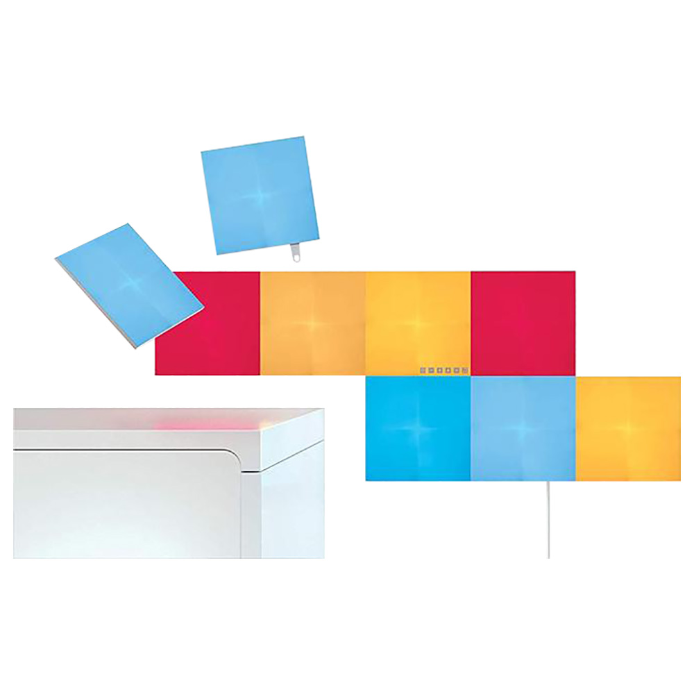 Nanoleaf canvas Smarter Kit - Square Modular LED lights panel expansion- Home decor Touch, Voice, Rythm and Application sensitive- Multicolor - Pack of 9 (NL29-0002SW-9PK)