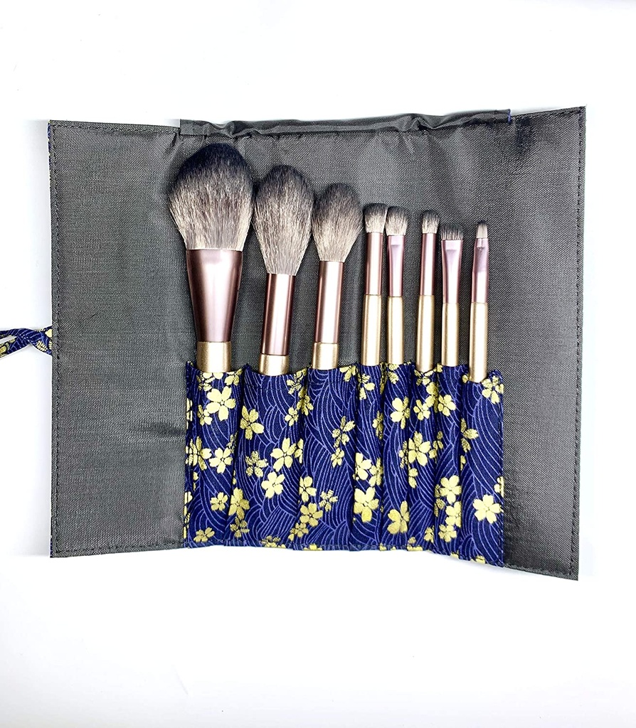 Ducare 8pcs Chinese Classical Makeup Brushes Set Champagne and Taro Purple Plastic Composite Gradient Cosmetic Brushes Kit Powder/Blusher/Highlight/Eye Shadow/Lip Brush with Travel Cloth bag (Purple)