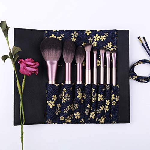 Ducare 8pcs Chinese Classical Makeup Brushes Set Champagne and Taro Purple Plastic Composite Gradient Cosmetic Brushes Kit Powder/Blusher/Highlight/Eye Shadow/Lip Brush with Travel Cloth bag (Purple)