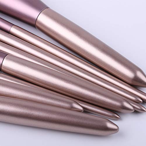 Ducare 8pcs Chinese Classical Makeup Brushes Set Champagne and Taro Purple Plastic Composite Gradient Cosmetic Brushes Kit Powder/Blusher/Highlight/Eye Shadow/Lip Brush with Travel Cloth bag (Purple)
