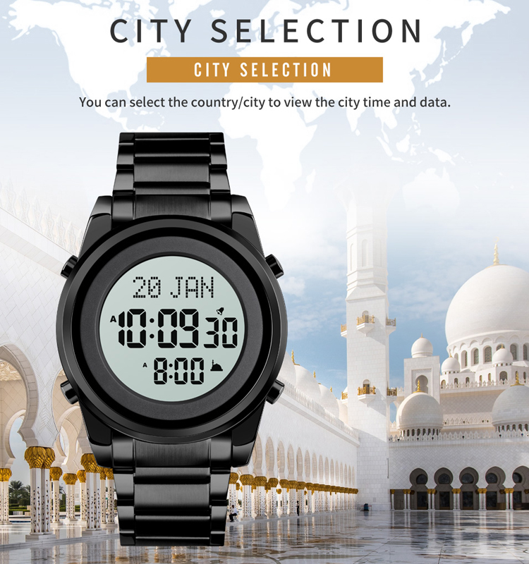 Skmei Muslim Prayer Digital Sport Watch With Qiibla Operation | WR30M |