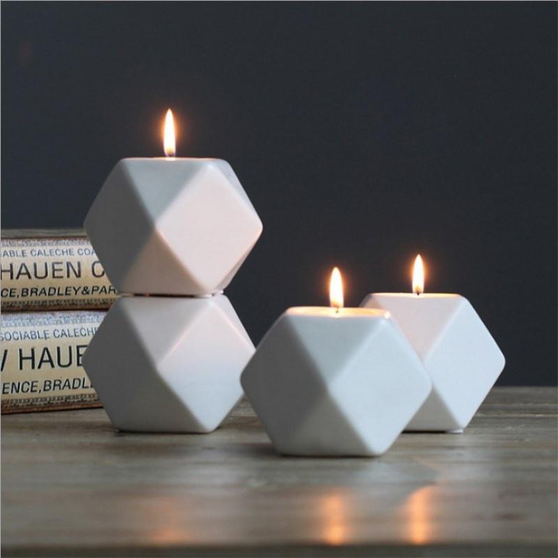 Nordic Romantic Ceramic Candle Holder Ornaments