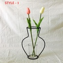RETRO IRON LINE TABLE FLOWERS VASES NORDIC DECORATION HOME METAL PLANT HOLDER (set of 5 Different Shapes)