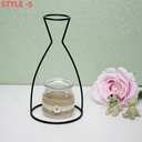 RETRO IRON LINE TABLE FLOWERS VASES NORDIC DECORATION HOME METAL PLANT HOLDER (set of 5 Different Shapes)