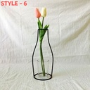 RETRO IRON LINE TABLE FLOWERS VASES NORDIC DECORATION HOME METAL PLANT HOLDER (set of 5 Different Shapes)