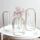 NORDIC CREATIVE VASE HOME DECOR GOLDEN GLASS VASE HYDROPONIC PLANT HOLDER (Set of 3 Pieces)