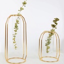 NORDIC CREATIVE VASE HOME DECOR GOLDEN GLASS VASE HYDROPONIC PLANT HOLDER (Set of 3 Pieces)