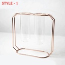 NORDIC CREATIVE VASE HOME DECOR GOLDEN GLASS VASE HYDROPONIC PLANT HOLDER (Set of 3 Pieces)