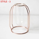 NORDIC CREATIVE VASE HOME DECOR GOLDEN GLASS VASE HYDROPONIC PLANT HOLDER (Set of 3 Pieces)
