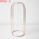 NORDIC CREATIVE VASE HOME DECOR GOLDEN GLASS VASE HYDROPONIC PLANT HOLDER (Set of 3 Pieces)