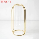 NORDIC CREATIVE VASE HOME DECOR GOLDEN GLASS VASE HYDROPONIC PLANT HOLDER (Set of 3 Pieces)