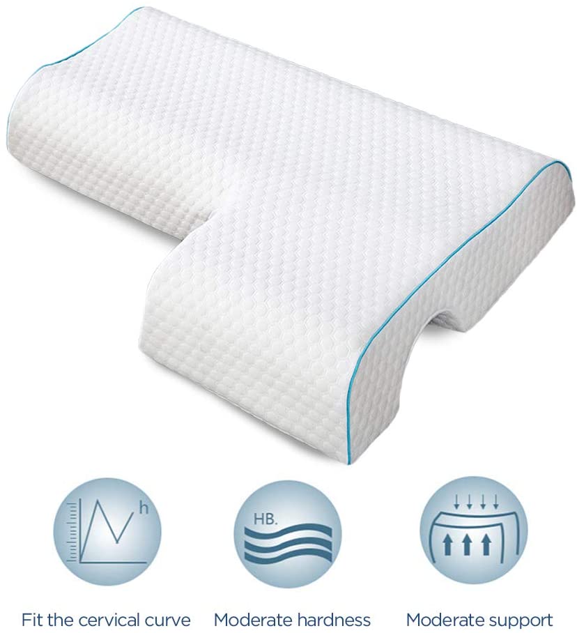 Arched Cuddle Pillow with Slow Rebound Foam for Arm Rest