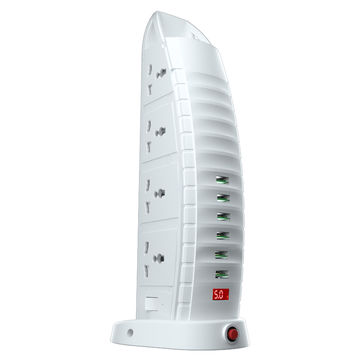 Sailboat Tower | 2500W | Power Socket With | 6 | USB Port's & | 8 | AC Outlet's