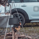Portable Mini Adjustable Campfire Pot Holder Cooking Stand with Storage Bag & Aluminum Alloy Cooking Hanging Pot