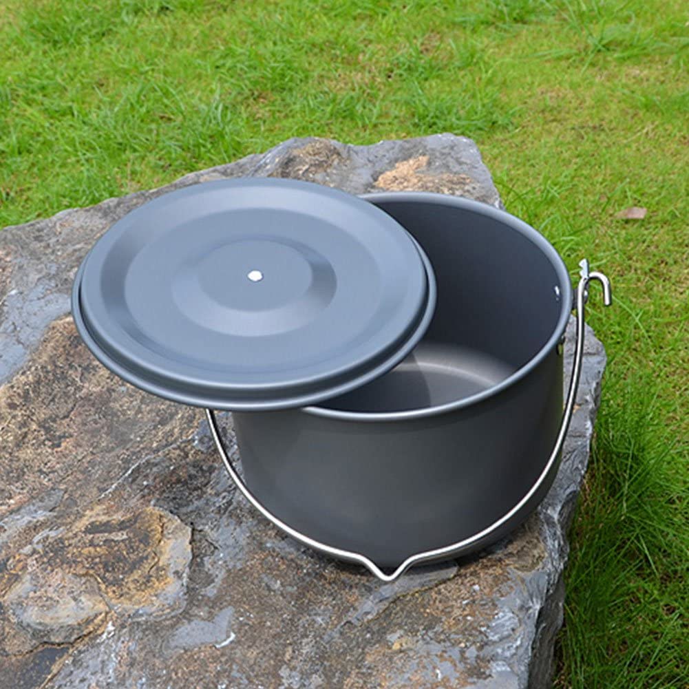 Portable Mini Adjustable Campfire Pot Holder Cooking Stand with Storage Bag & Aluminum Alloy Cooking Hanging Pot