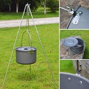 Portable Mini Adjustable Campfire Pot Holder Cooking Stand with Storage Bag & Aluminum Alloy Cooking Hanging Pot