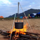 Portable Mini Adjustable Campfire Pot Holder Cooking Stand with Storage Bag & Aluminum Alloy Cooking Hanging Pot